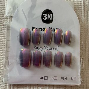 New 10 Holographic Press on Nails Size Medium